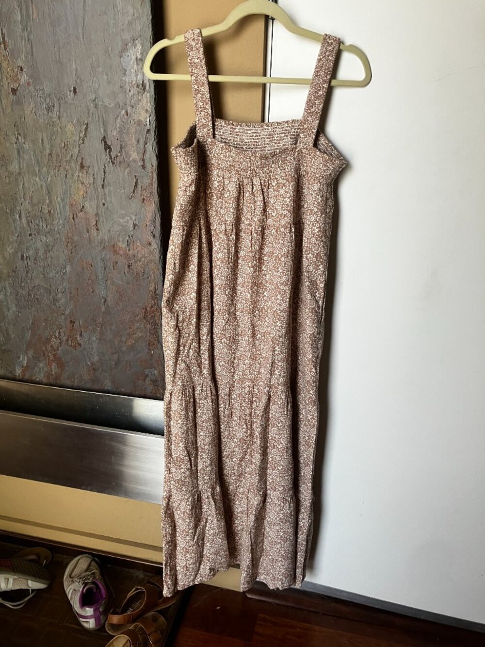 Pact Organic Coastal Double Gauze Strappy Tiered Maxi Dress Size Small - Picture 2 of 4